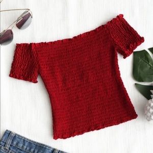 Zaful Red Off-Shoulder Top